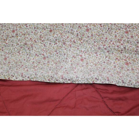 VTG 80s JCPenney Brown Floral Lace Comforter Dust Ruffle Shams 4 PC Set Queen - Picture 8 of 14